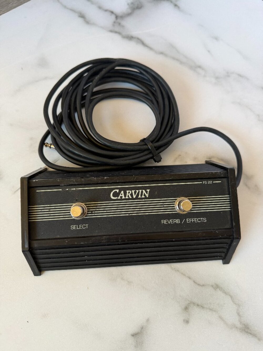 Vintage Carvin FS22 2-Button Footswitch Reverb Effects Amp Pedal w/ Cable tested